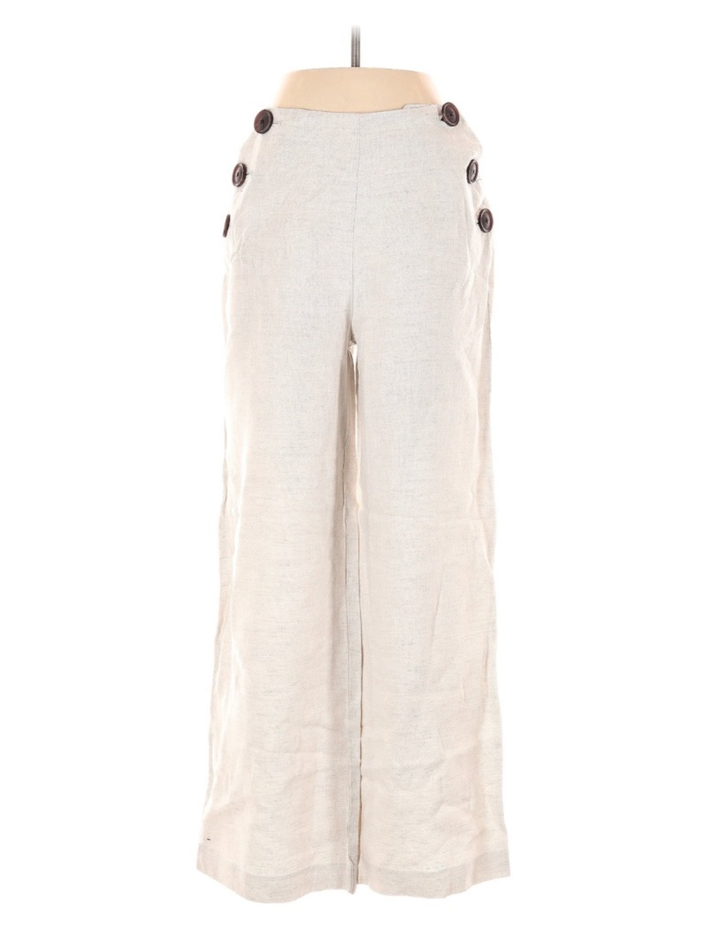 Boden Beige Linen-Blend Waistband with Brand Patch